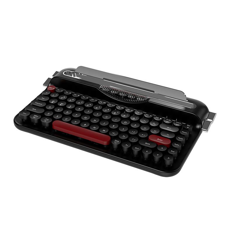 Teclado Ajazz AF84 Typewriter Office, Wireless, Preto e Vermelho, AF84-BLACK-RED