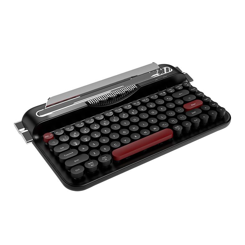 Teclado Ajazz AF84 Typewriter Office, Wireless, Preto e Vermelho, AF84-BLACK-RED