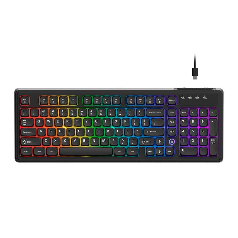OPENBOX Teclado Membrana Ajazz AF98, Rainbow, Preto, AF98-BK