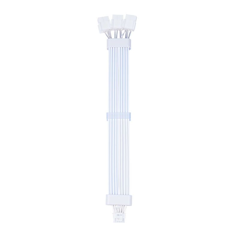 Cabo Extensor Sleeved Acegeek AC124, ARGB, 12+4 Pinos, 340mm, Branco, AG-AC124-WH