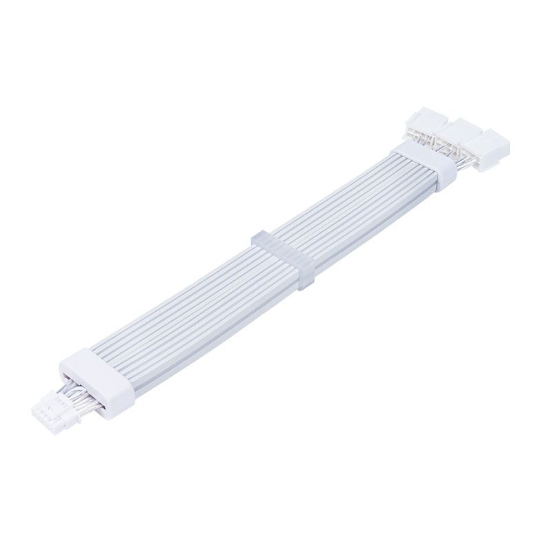 Cabo Extensor Sleeved Acegeek AC124, ARGB, 12+4 Pinos, 340mm, Branco, AG-AC124-WH