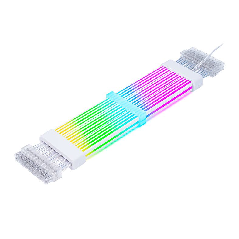Cabo Extensor Sleeved 24P Acegeek AC24, ARGB, 265mm, Branco, AG-AC24-WH