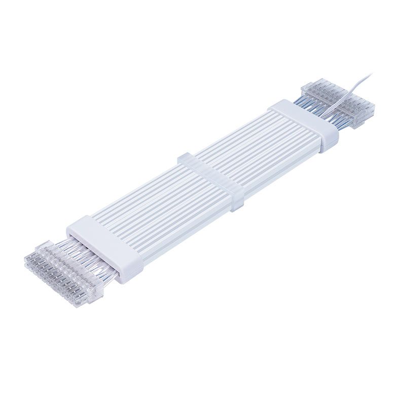 Cabo Extensor Sleeved 24P Acegeek AC24, ARGB, 265mm, Branco, AG-AC24-WH