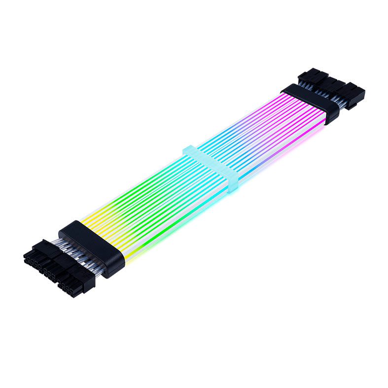 Cabo Extensor Sleeved 24P Acegeek AC38, ARGB, 345mm, Preto, AG-AC38-BK