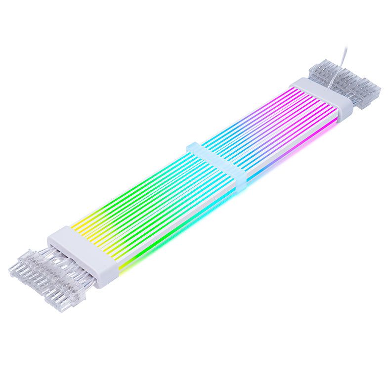 Cabo Extensor Sleeved Acegeek AC38, ARGB, 345mm, Branco, AG-AC38-WH