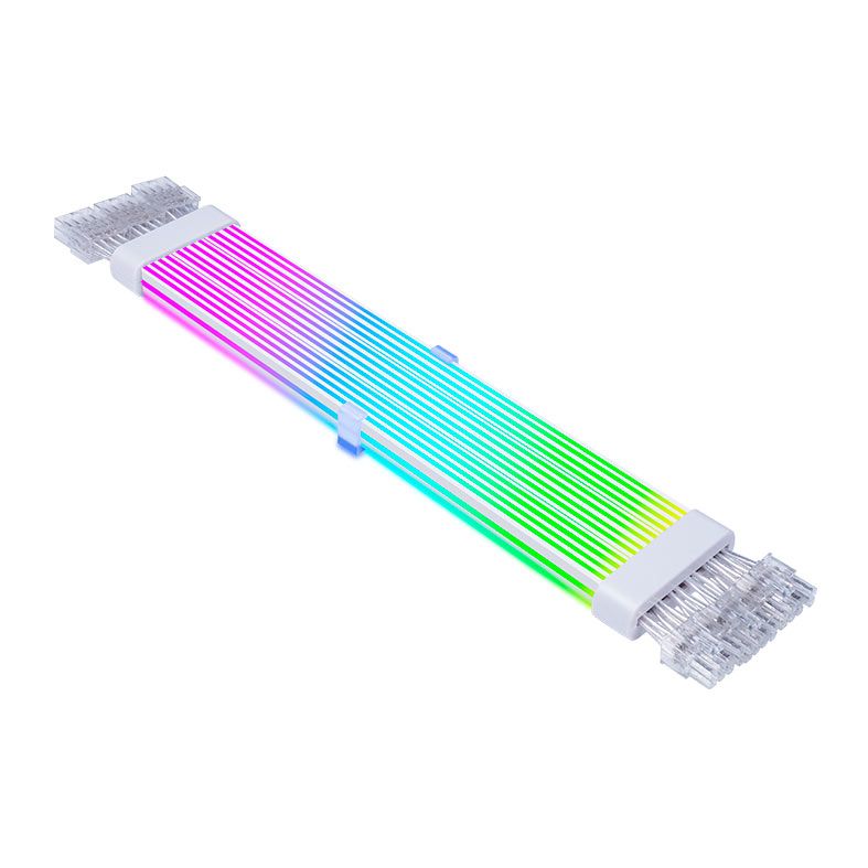 Cabo Extensor Sleeved Acegeek AC38, ARGB, 345mm, Branco, AG-AC38-WH