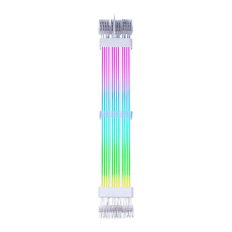 Cabo Extensor Sleeved Acegeek AC38, ARGB, 345mm, Branco, AG-AC38-WH