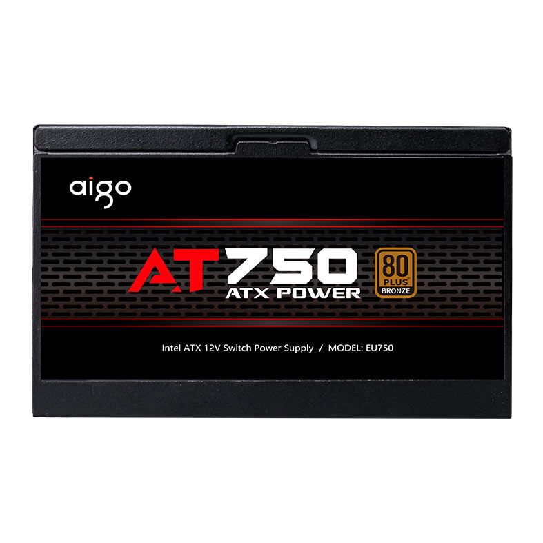 Fonte Aigo Darkflash AT750, 750W, 80 Plus Bronze, PFC ativo, Preto, AG-AT750-BK