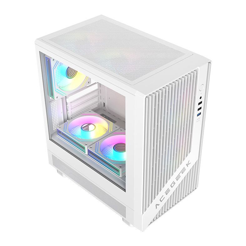 Gabinete Gamer Acegeek Blade, Mid-Tower, Lateral de Vidro, Branco, AG-BLADE-WH