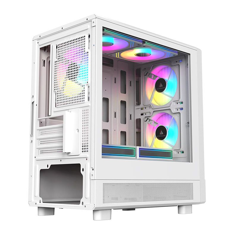 Gabinete Gamer Acegeek Blade, Mid-Tower, Lateral de Vidro, Branco, AG-BLADE-WH
