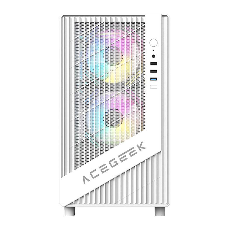 Gabinete Gamer Acegeek Blade, Mid-Tower, Lateral de Vidro, Branco, AG-BLADE-WH
