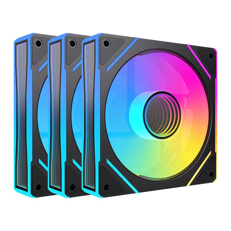 Kit Ventoinhas Acegeek Chroma, ARGB, 3x120mm, Preto, AG-CHROMA3X1-BK