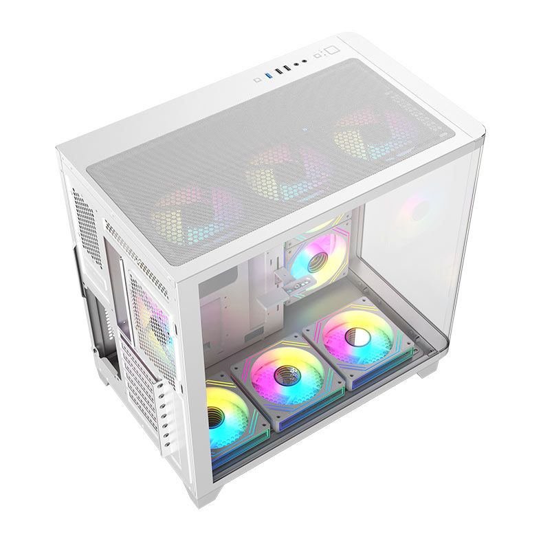 Gabinete Gamer Acegeek CurveX, Mid-Tower, Lateral de Vidro, Branco, AG-CURVEX-WH