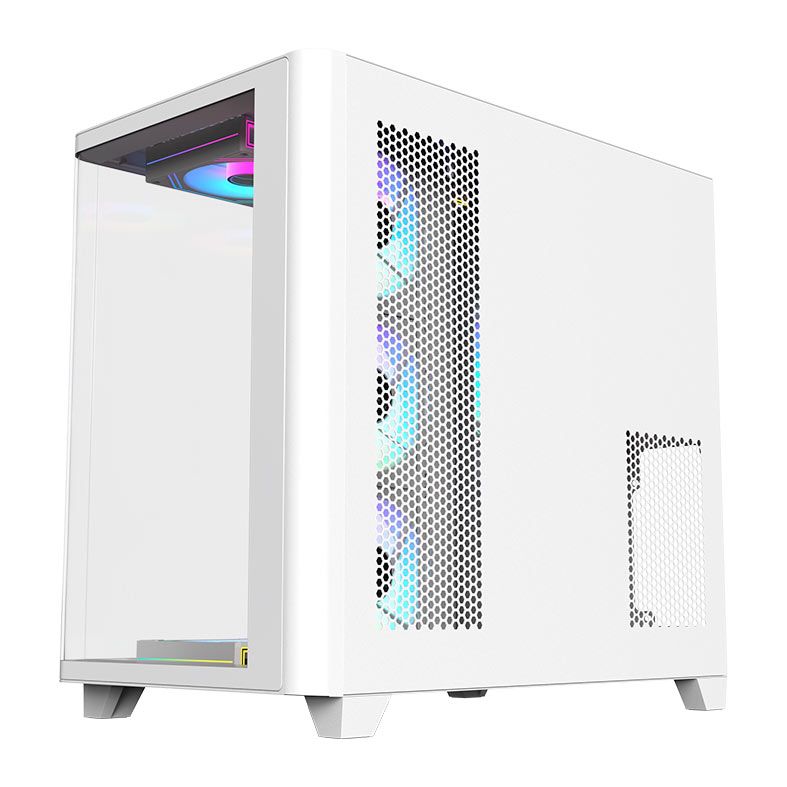 Gabinete Gamer Acegeek CurveX, Mid-Tower, Lateral de Vidro, Branco, AG-CURVEX-WH