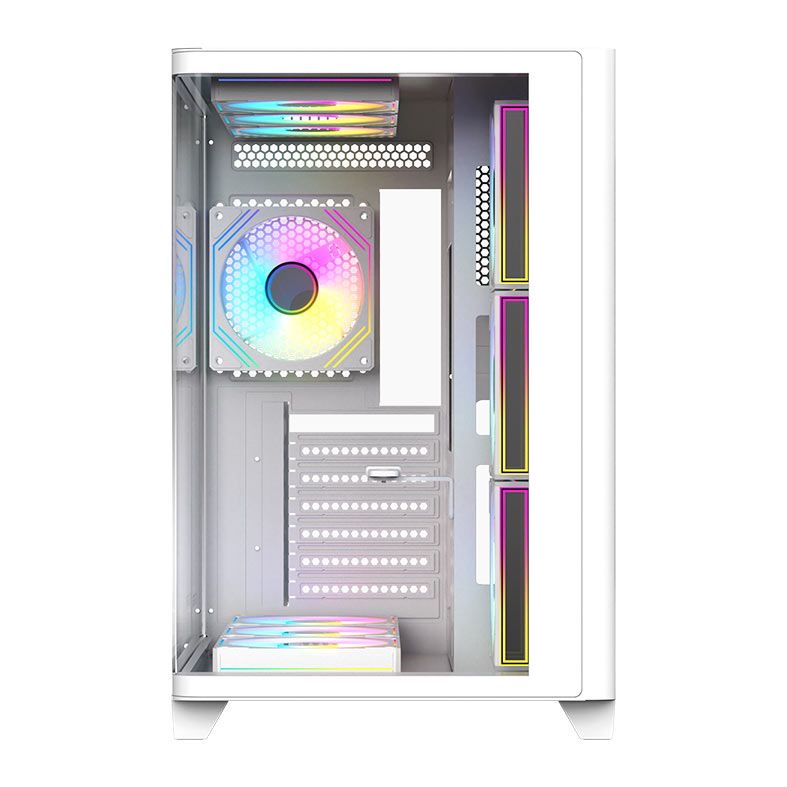 Gabinete Gamer Acegeek CurveX, Mid-Tower, Lateral de Vidro, Branco, AG-CURVEX-WH
