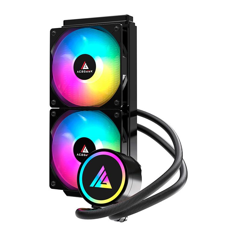 Water Cooler Acegeek E240, Rainbow, 240mm, Preto, AG-E240-BK | Pichau