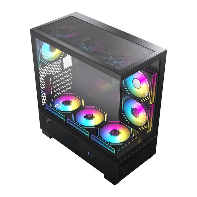 Gabinete Gamer Acegeek Echo Mini, Mini-Tower, Lateral de Vidro, Preto, AG-ECHO-MINI-BK