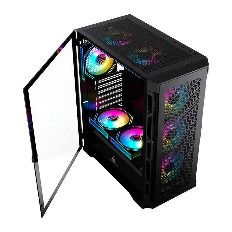 Gabinete Gamer Acegeek ERA E451, Mid-Tower, Lateral de Vidro, Preto, AG-ERA-E451-BK