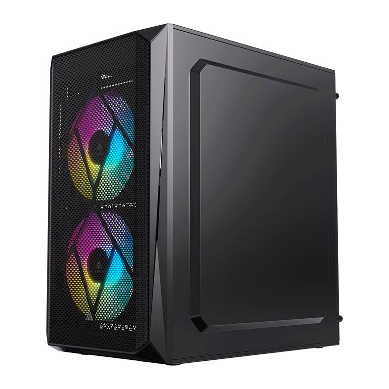 Gabinete Gamer Acegeek Forge, Mini-Tower, Lateral de Acrilico, Com 2 Fans, Preto, AG-FORGE-BK-I2F
