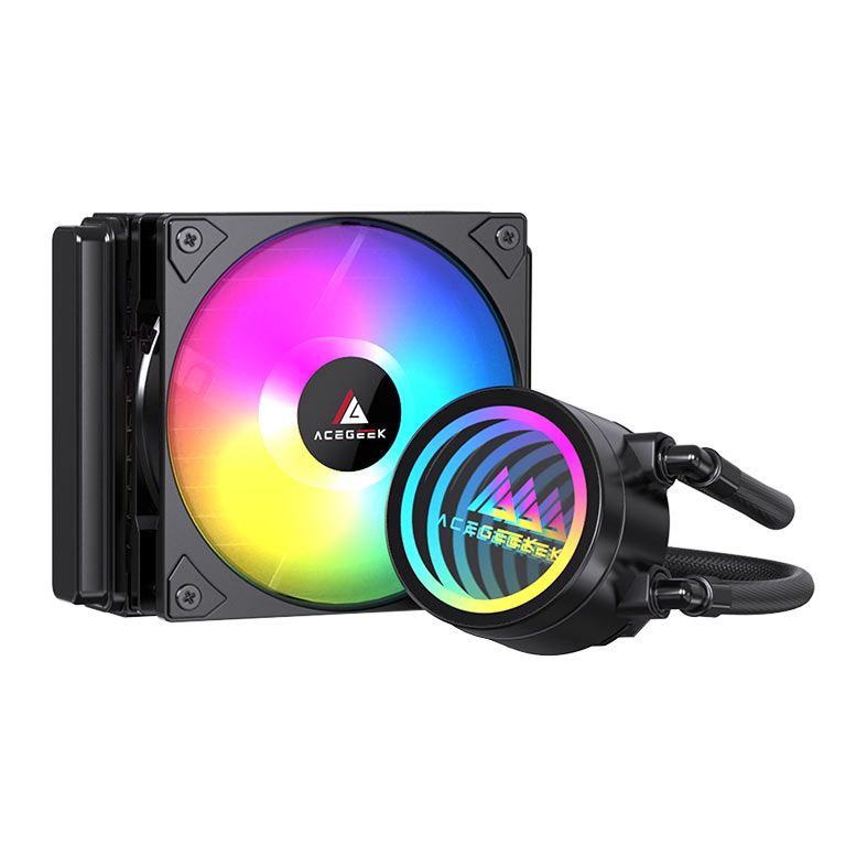 Water Cooler Acegeek FrostWorld, ARGB, 120mm, Preto, AG-FROSTWORLD120-BK