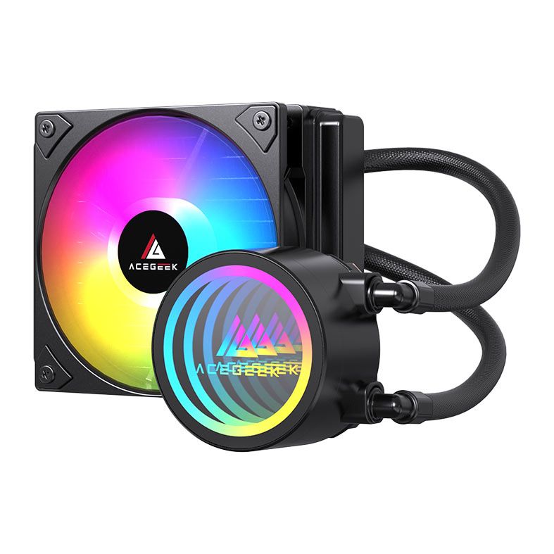 Water Cooler Acegeek FrostWorld, ARGB, 120mm, Preto, AG-FROSTWORLD120-BK