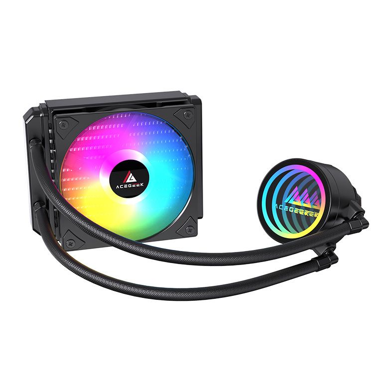 Water Cooler Acegeek FrostWorld, ARGB, 120mm, Preto, AG-FROSTWORLD120-BK