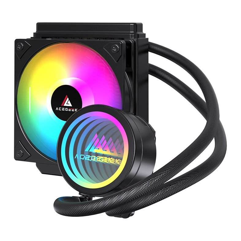 Water Cooler Acegeek FrostWorld, ARGB, 120mm, Preto, AG-FROSTWORLD120-BK