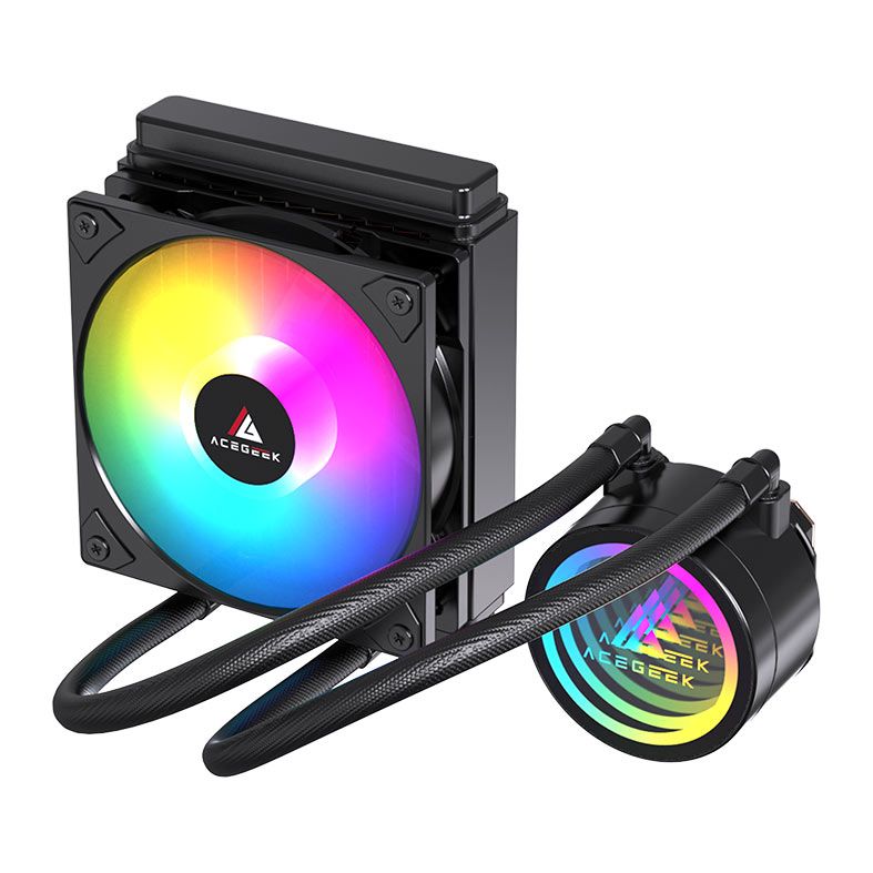 Water Cooler Acegeek FrostWorld, ARGB, 120mm, Preto, AG-FROSTWORLD120-BK