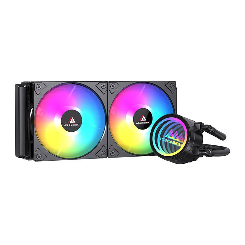 Water Cooler Acegeek FrostWorld, ARGB, 240mm, Preto, AG-FROSTWORLD240-BK