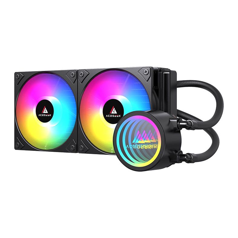 Water Cooler Acegeek FrostWorld, ARGB, 240mm, Preto, AG-FROSTWORLD240-BK