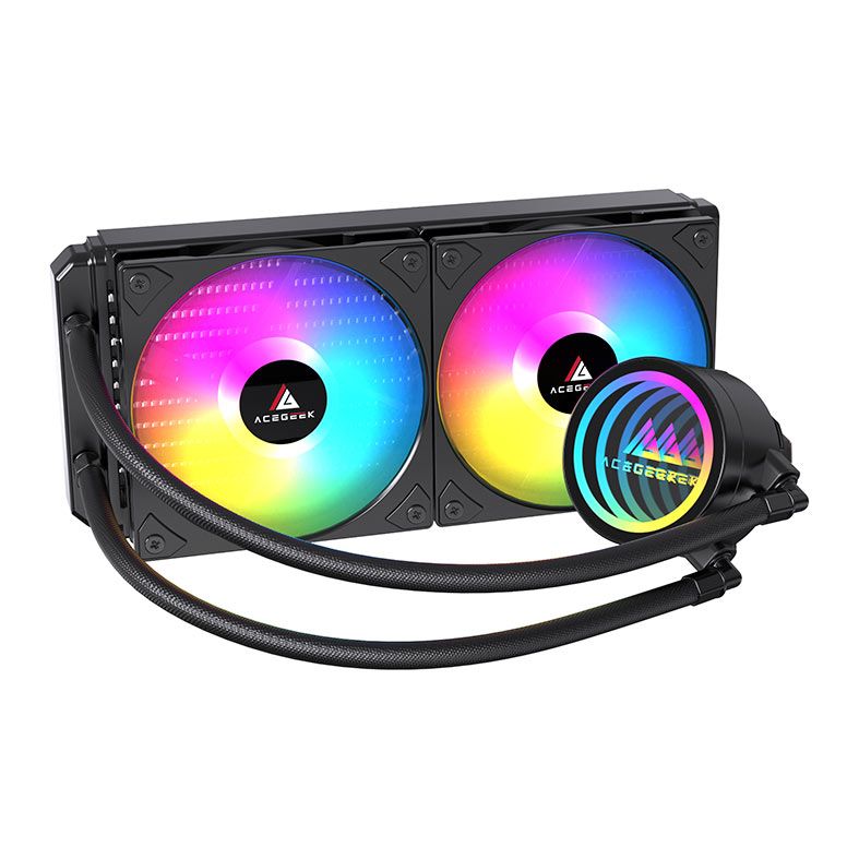 Water Cooler Acegeek FrostWorld, ARGB, 240mm, Preto, AG-FROSTWORLD240-BK