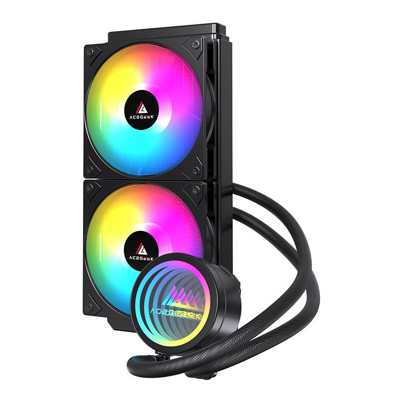 Water Cooler Acegeek FrostWorld, ARGB, 240mm, Preto, AG-FROSTWORLD240-BK