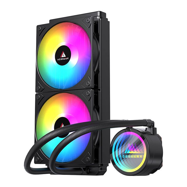 Water Cooler Acegeek FrostWorld, ARGB, 240mm, Preto, AG-FROSTWORLD240-BK