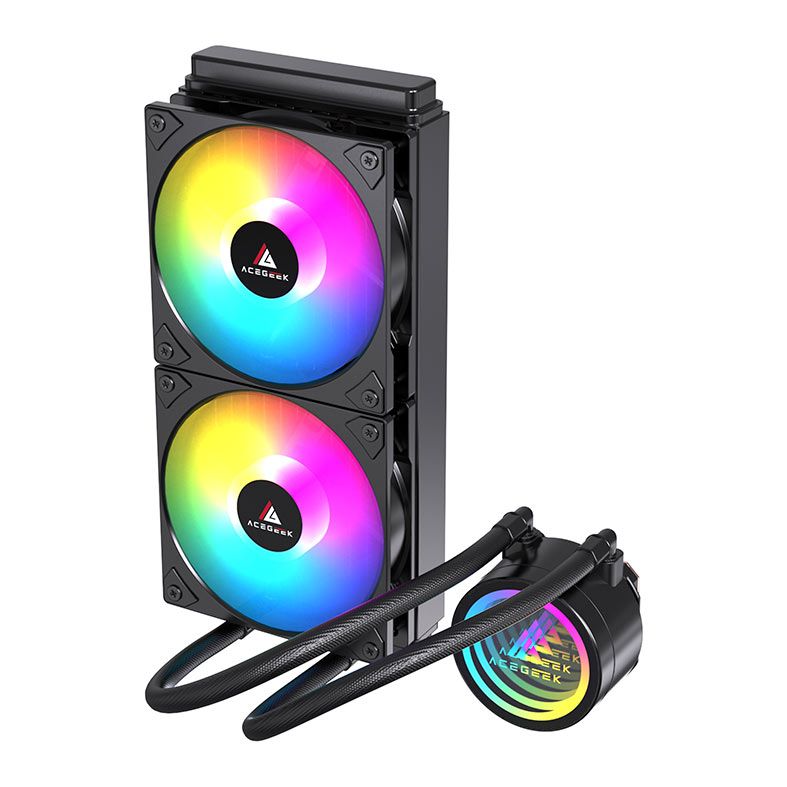Water Cooler Acegeek FrostWorld, ARGB, 240mm, Preto, AG-FROSTWORLD240-BK
