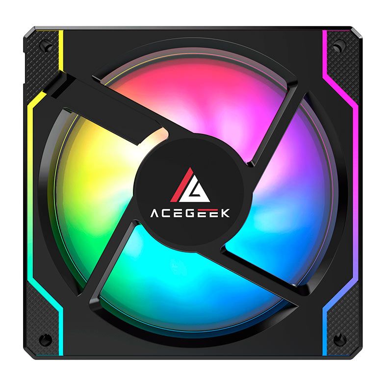 Kit Ventoinhas Acegeek Glory, ARGB, 3x120mm, Com Controladora, Preto, AG-GLORY3X1-BK