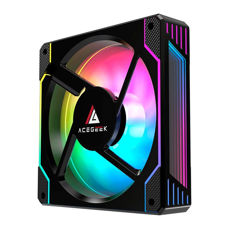 Kit Ventoinhas Acegeek Glory, ARGB, 3x120mm, Com Controladora, Preto, AG-GLORY3X1-BK