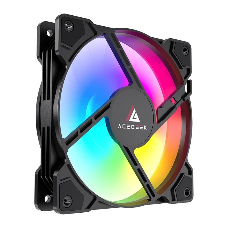 Kit Ventoinha Acegeek Glow 5x1, ARGB, 5x120mm, Preto, AG-KITGLOW5X1-BK