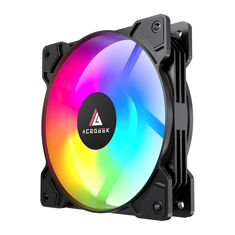 Kit Ventoinha Acegeek Glow 3x1, ARGB, 3x120mm, Preto, AG-KITGLOW3X1-BK