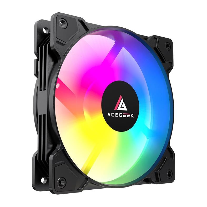 Kit Ventoinha Acegeek Glow 3x1, ARGB, 3x120mm, Preto, AG-KITGLOW3X1-BK