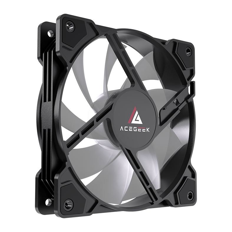 Kit Ventoinha Acegeek Glow 3x1, ARGB, 3x120mm, Preto, AG-KITGLOW3X1-BK