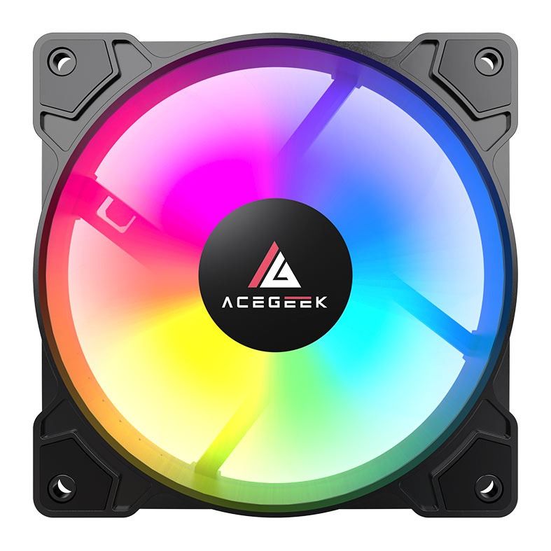 Kit Ventoinha Acegeek Glow 3x1, ARGB, 3x120mm, Preto, AG-KITGLOW3X1-BK