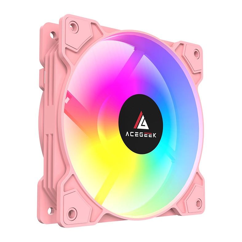 Kit Ventoinha Acegeek Glow 3x1, ARGB, 3x120mm, Rosa, AG-KITGLOW3X1-PK