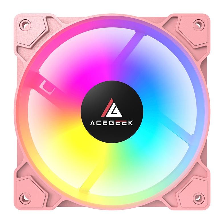 Kit Ventoinha Acegeek Glow 3x1, ARGB, 3x120mm, Rosa, AG-KITGLOW3X1-PK