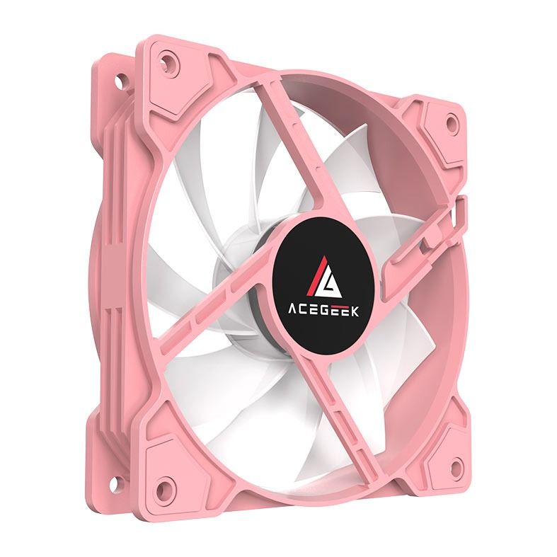 Kit Ventoinha Acegeek Glow 3x1, ARGB, 3x120mm, Rosa, AG-KITGLOW3X1-PK