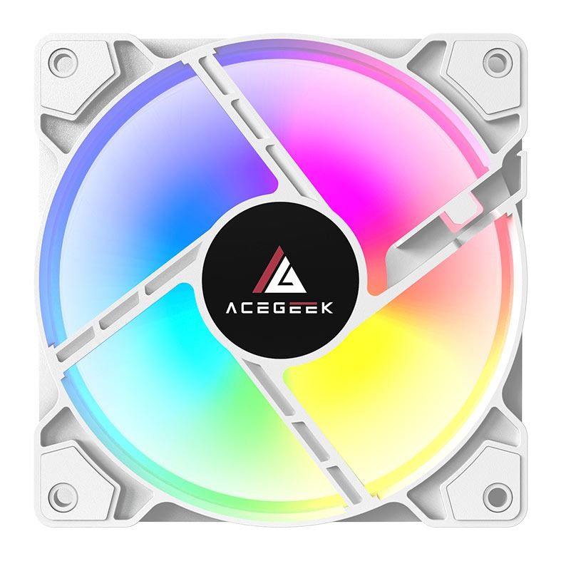 Kit Ventoinha Acegeek Glow 5x1, ARGB, 5x120mm, Branco, AG-KITGLOW5X1-WH