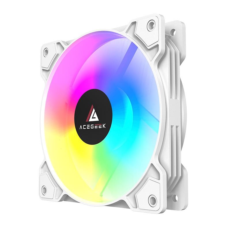 Kit Ventoinha Acegeek Glow 3x1, ARGB, 3x120mm, Branco, AG-KITGLOW3X1-WH