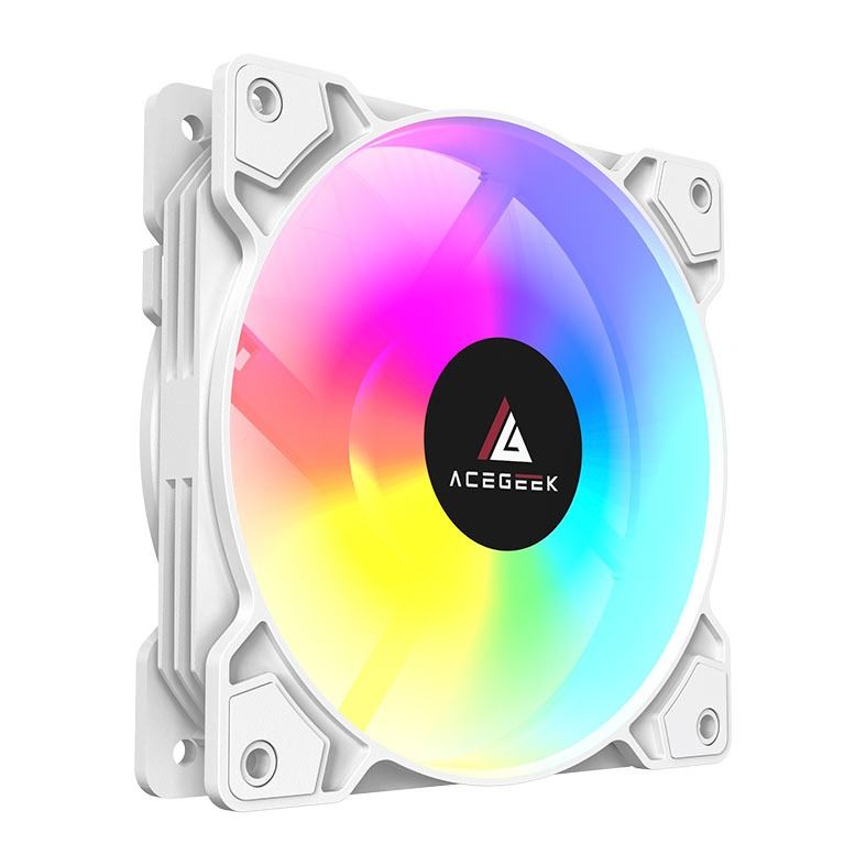 Kit Ventoinha Acegeek Glow 5x1, ARGB, 5x120mm, Branco, AG-KITGLOW5X1-WH