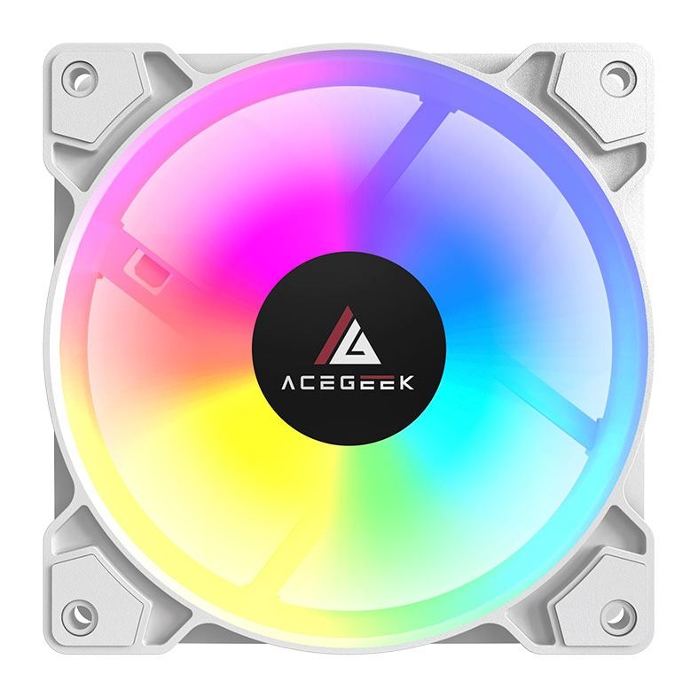 Kit Ventoinha Acegeek Glow 3x1, ARGB, 3x120mm, Branco, AG-KITGLOW3X1-WH