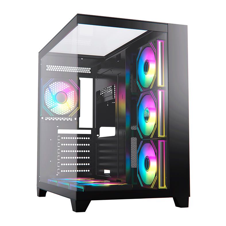 Gabinete Gamer Acegeek Horizon, Mid-Tower, Lateral de Vidro, Preto, AG-HORIZON-BK