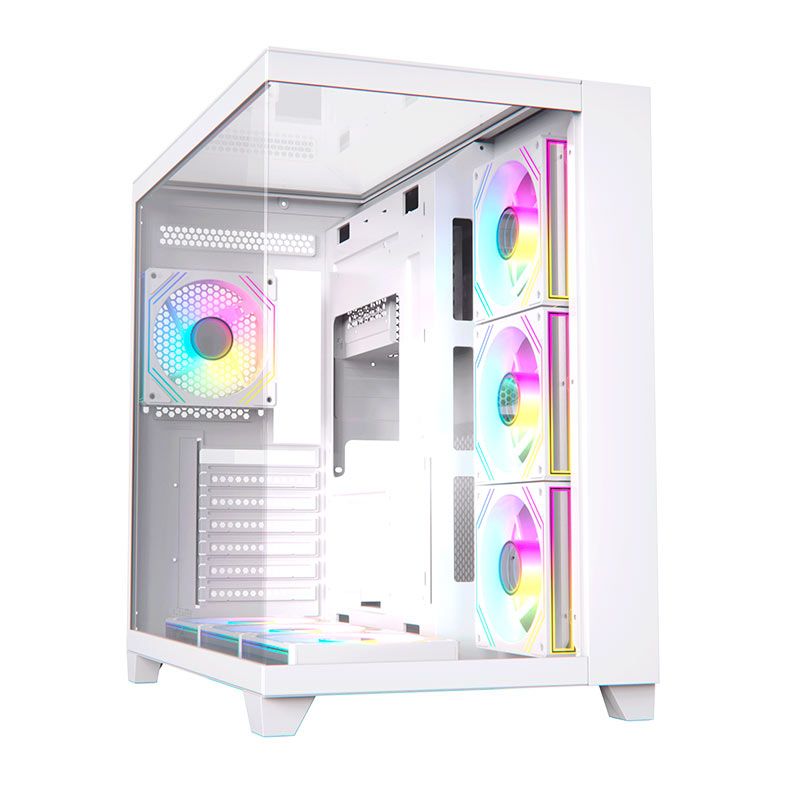 Gabinete Gamer Acegeek Horizon, Mid-Tower, Lateral de Vidro, Branco, AG-HORIZON-WH